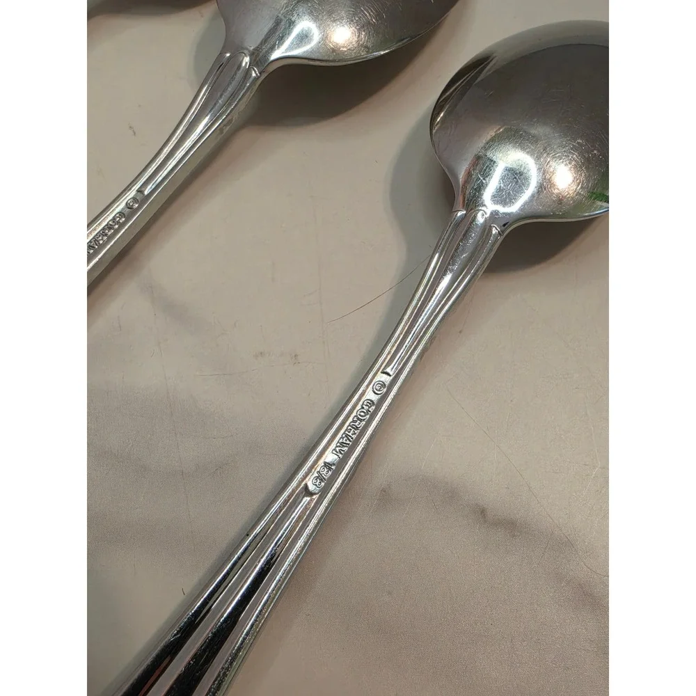 Gorham Melon Bud Stainless Steel Teaspoons Set of 5 Glossy 18/8 Flatware